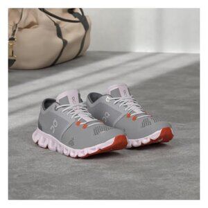 On Running Gray and Orange Athletic Shoes Sleek Design Women Size 8